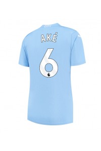 Manchester City Nathan Ake #6 Jalkapallovaatteet Naisten Kotipaita 2023-24 Lyhythihainen